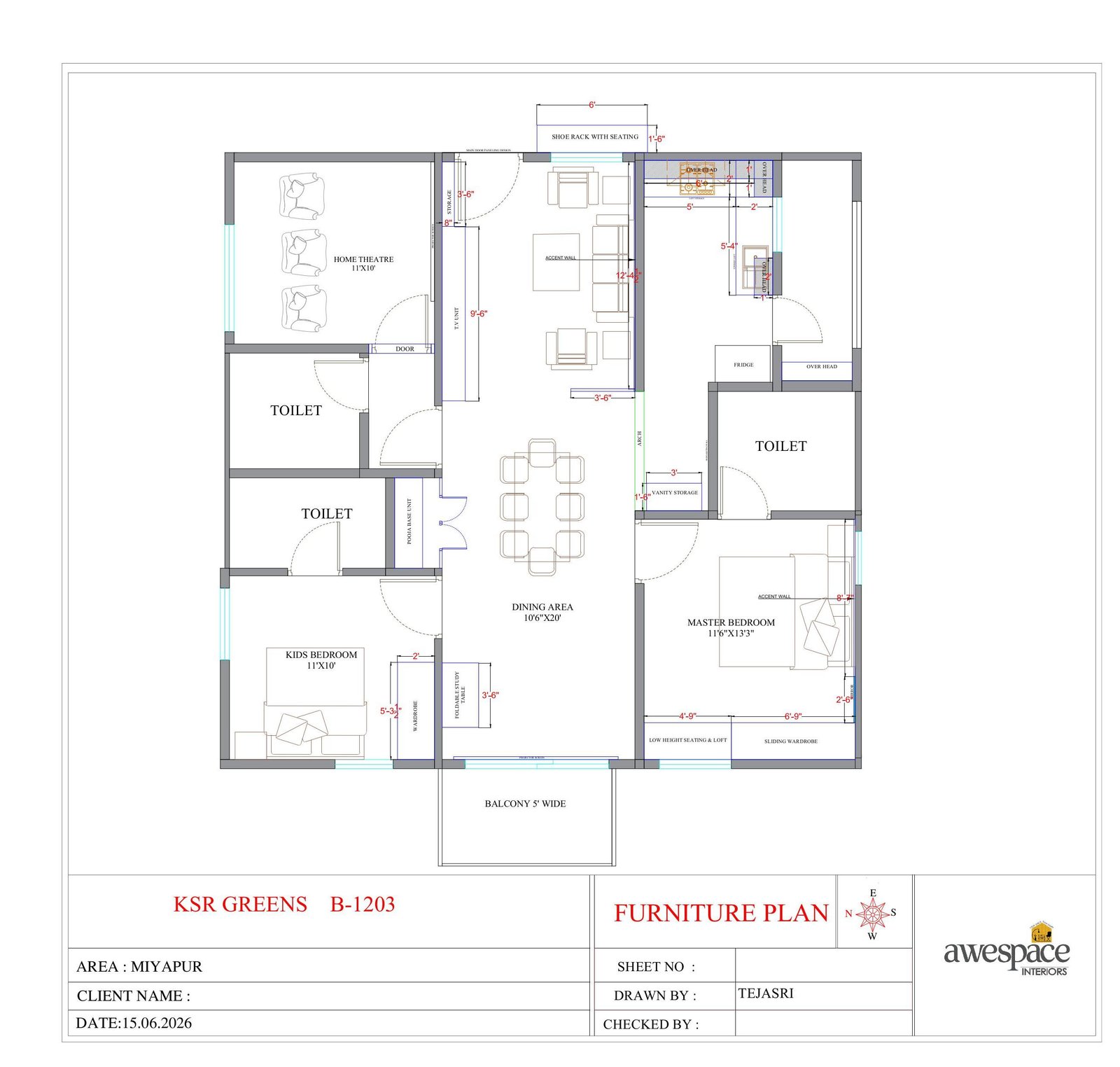 KSR Greens interior design project