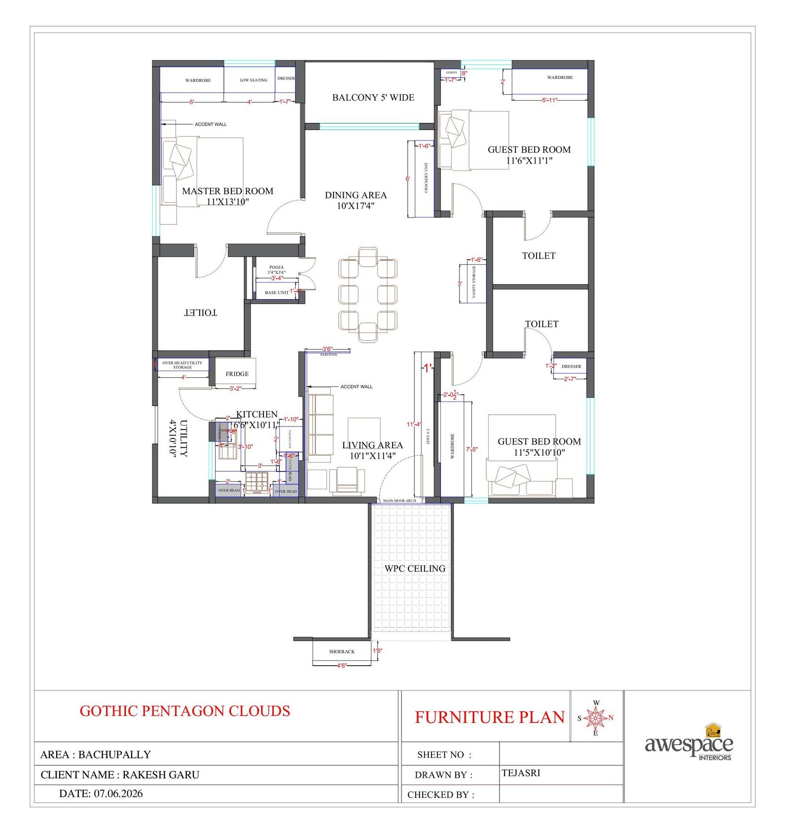 Mr. Rakesh Garu Gothic Pentagon interior design project